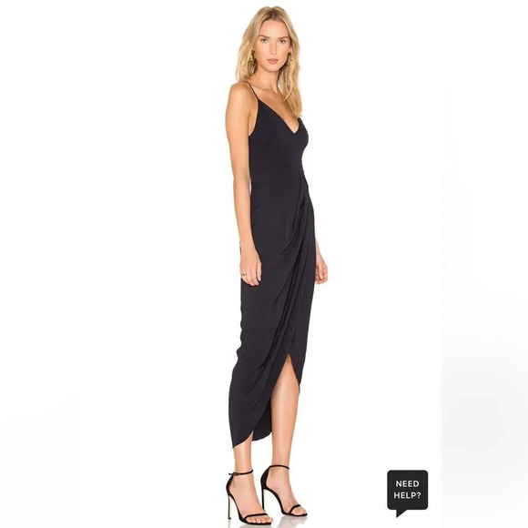 Shona Joy Cocktail Draped Dress in Navy - Picture 5 of 16